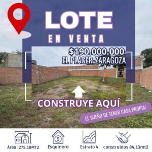 LOTE EN EL PLACER- ZARAGOZA